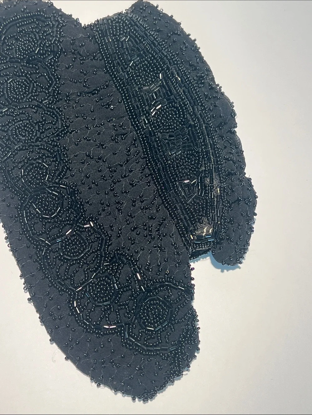 1940s Vintage Evening Clutch Black Beaded Made in Belgium